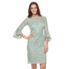 Women's Onyx Nite Embellished Lace Sheath Dress, Size: 14, Lt Green