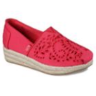 Skechers Bobs Highlights Sun Flower Women's Espadrille Wedges, Size: 9.5, Red