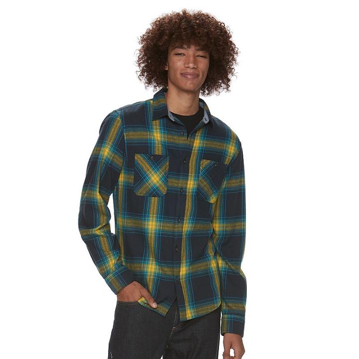 Men's Urban Pipeline&reg; Plaid Flannel Shirt, Size: Small, Blue