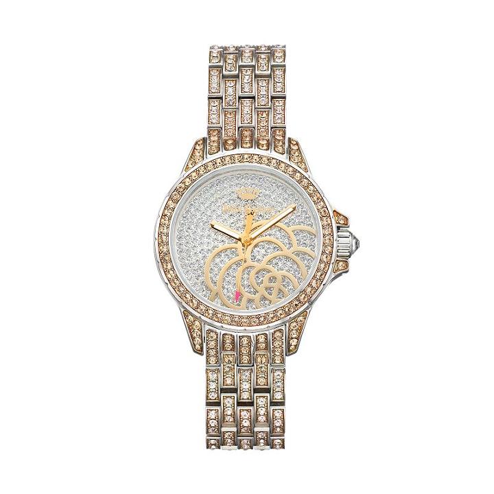 Juicy Couture Women's Charlotte Crystal Stainless Steel Watch, Size: Medium, Silver
