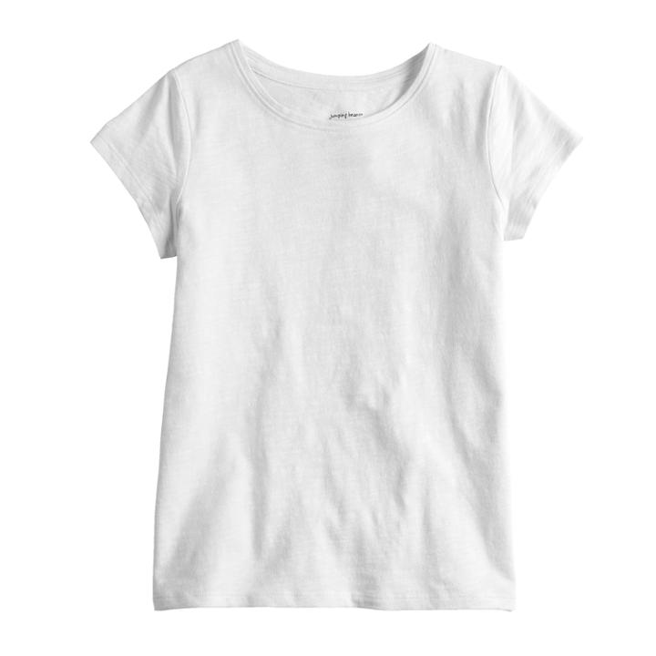 Girls 4-10 Jumping Beans&reg; Basic Solid Tee, Size: 5, Natural
