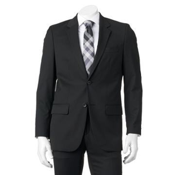 Men's Marc Anthony Slim-fit Unhemmed Performance Suit, Size: 41r 33, Black
