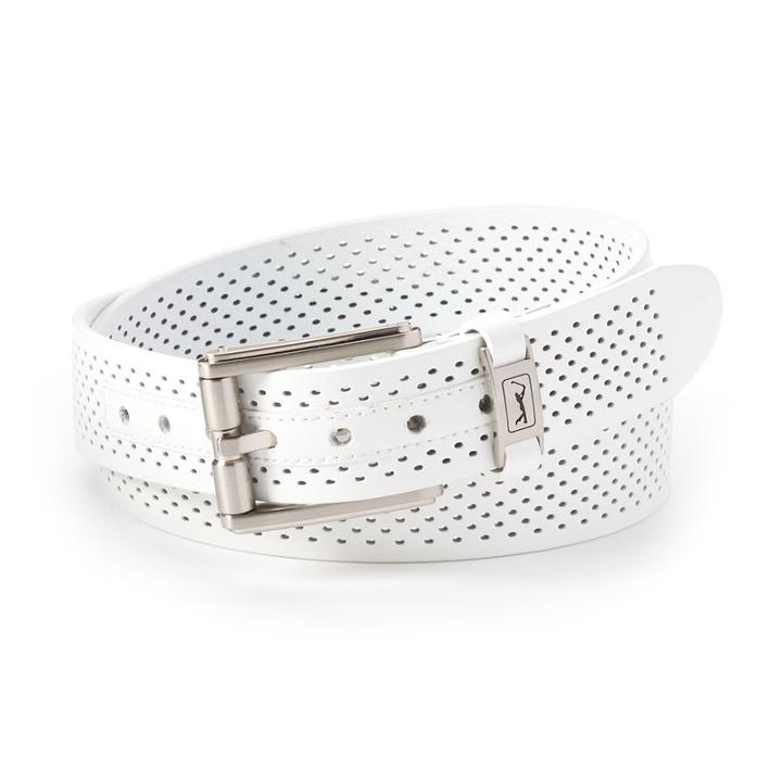 Men's Pga Tour Roller-buckle Leather Golf Belt, Size: 34, White