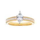 14k Gold Marquise Cut 1 Carat T.w. Igl Certified Diamond Engagement Ring, Women's, Size: 9