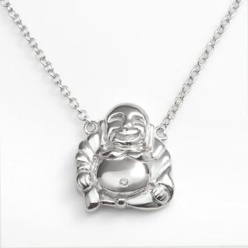 Sophie Miller Sterling Silver Cubic Zirconia Buddha Necklace, Women's, Size: 16