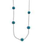 Simulated Turquoise Long Beaded Station Necklace, Women's, Turq/aqua