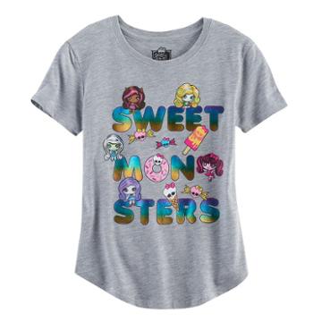 Girls 7-16 Monster High Sweet Monsters Graphic Tee, Size: Medium, Med Grey