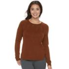 Petite Sonoma Goods For Life&trade; Cable Yoke Crewneck Sweater, Women's, Size: S Petite, Med Brown