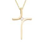 10k Gold Diamond Accent Cross Pendant Necklace, Women's, Size: 18, White