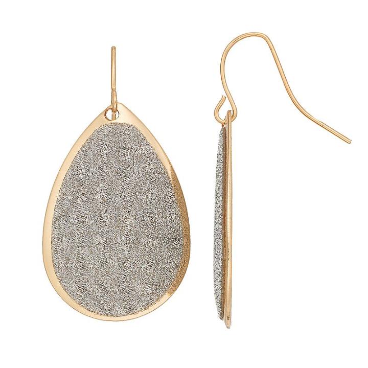 Apt. 9&reg; Glitter Teardrop Earrings, Women's, Ovrfl Oth