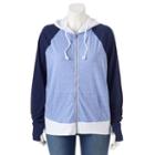 Juniors' Plus Size So&reg; Colorblock Hoodie, Girl's, Size: 1xl, Med Blue