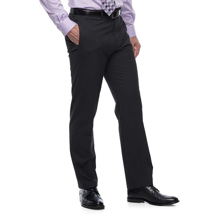 Men's Van Heusen Flex Slim-fit Stretch Suit Pants, Size: 42x32, Grey (charcoal)