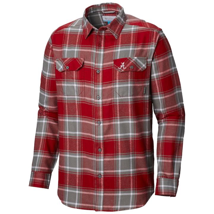 Men's Columbia Alabama Crimson Tide Flannel Shirt, Size: Xxl, Brt Pink
