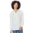 Women's Chaps Striped Shirt, Size: Xl, White