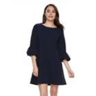 Women's Nina Leonard Balloon-sleeve Shift Dress, Size: Medium, Blue (navy)