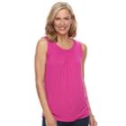 Women's Croft & Barrow&reg; Pleated Swing Tank, Size: Xs, Med Pink