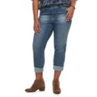 Plus Size Sonoma Goods For Life&trade; Wide-cuff Boyfriend Jeans, Women's, Size: 20 W, Med Blue
