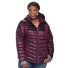 Plus Size Tek Gear Hooded Puffer Jacket, Women's, Size: 2xl, Drk Purple