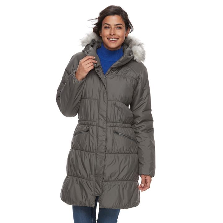 Women's Columbia Sparks Lake Thermal Coil Hooded Anorak Jacket, Size: Medium, Med Grey