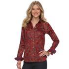 Women's Chaps No Iron Shirt, Size: Small, Red