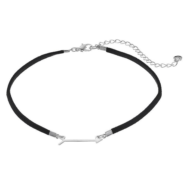 Lc Lauren Conrad Arrow Faux Suede Choker Necklace, Women's, Black