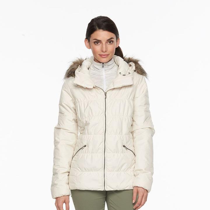 Women's Columbia Sparks Lake Hooded Thermal Coil Jacket, Size: Medium, White Oth