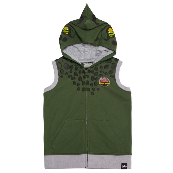 Boys 4-7x Jurassic World: Fallen Kingdom 3d Hooded Zip Vest, Size: 5, Green