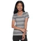 Women's Croft & Barrow&reg; Essential Classic V-neck Tee, Size: Small, Med Grey