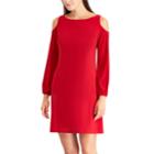 Women's Chaps Cold-shoulder Shift Dress, Size: Xl, Red