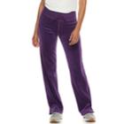 Petite Tek Gear&reg; Velour Mid-rise Sweatpants, Women's, Size: L Petite, Drk Purple