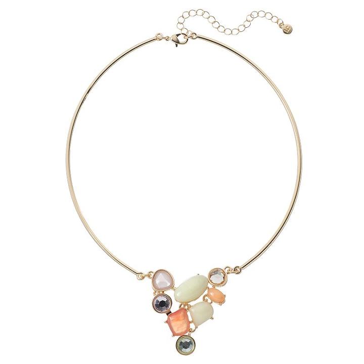 Lc Lauren Conrad Stone Cluster Collar Necklace, Women's, Multicolor