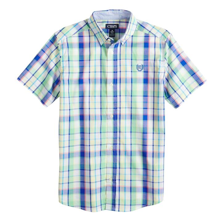 Boys 4-20 Chaps Victor Plaid Button-down Shirt, Size: 8, Lt Yellow