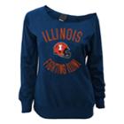 Juniors' Illinois Fighting Illini Flashdance Slouch Crewneck, Teens, Size: Large, Dark Blue