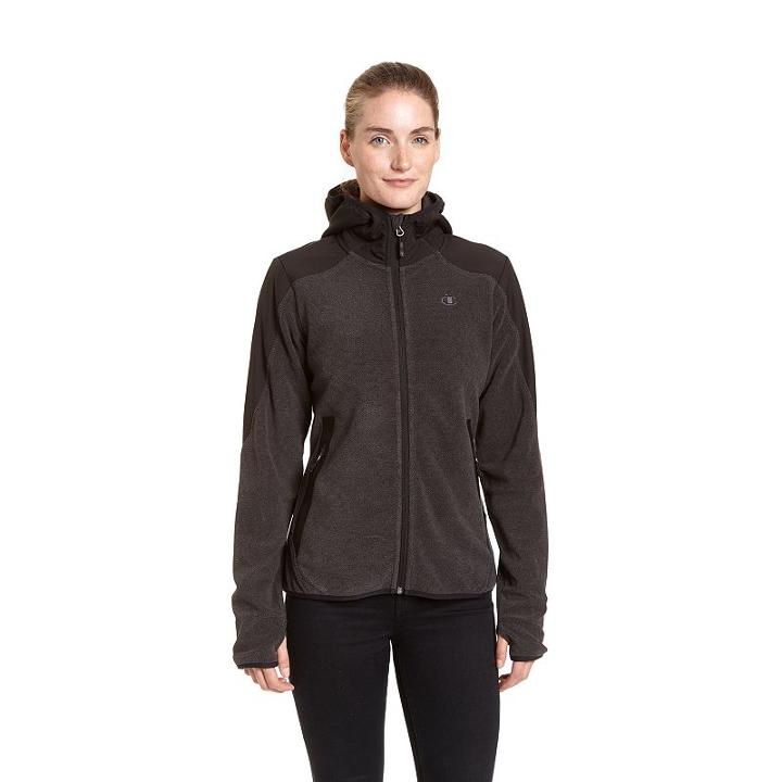 Women's Champion Textured Fleece Hoodie, Size: Small, Grey