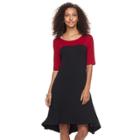 Women's Nina Leonard Colorblocked Trapeze Dress, Size: Small, Red Other