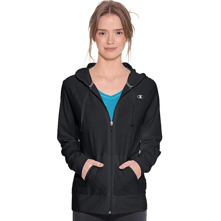 Women's Champion Hooded Jacket, Size: Small, Black