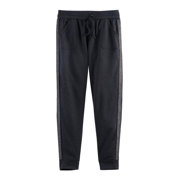 Girls Plus Size So&reg; Pocket Jogger Pants, Size: 14 1/2, Black