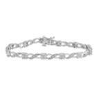 Sterling Silver 1/5 Carat T.w. Diamond Infinity Bracelet, Women's, Size: 7, White