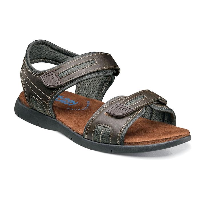 Nunn Bush Rio Grande River Men's Two-strap Sandals, Size: Medium (13), Brown