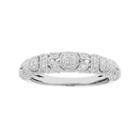 14k Gold 1/4 Carat T.w. Igl Certified Diamond Art Deco Wedding Ring, Women's, Size: 7.50, White
