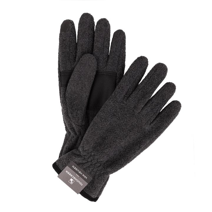 Men's Van Heusen Touchscreen Tech Fleece Gloves, Grey (charcoal)