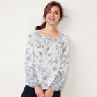 Women's Lc Lauren Conrad Love, Lauren Shirred Peasant Top, Size: Xl, White