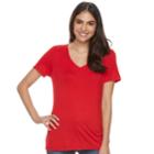 Women's Apt. 9&reg; Essential V-neck Tee, Size: Xxl, Med Red