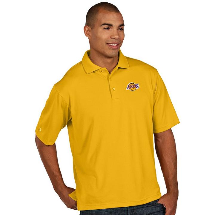 Men's Antigua Los Angeles Lakers Pique Xtra-lite Polo, Size: Medium, White Oth