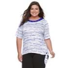 Plus Size Cathy Daniels Stripe Side-tie Top, Women's, Size: 1xl, Brt Blue
