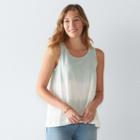 Petite Sonoma Goods For Life Dip-dyed Swing Tank, Women's, Size: Xs Petite, Green