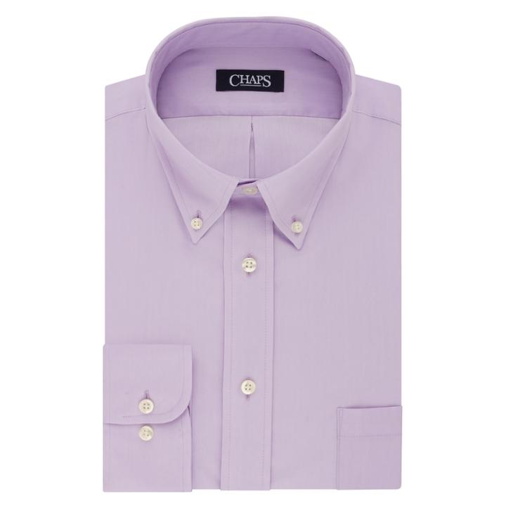 Big & Tall Chaps Regular-fit Herringbone Wrinkle-free Dress Shirt, Men's, Size: 20 34/5b, Lt Purple