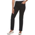 Petite Croft & Barrow&reg; Classic Stretch Straight-leg Midrise Jeans, Women's, Size: 8p - Short, Black