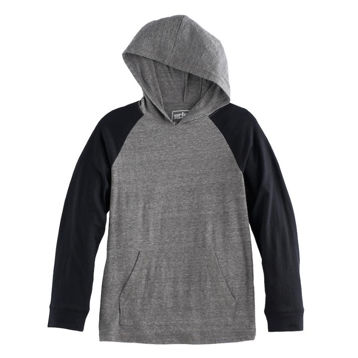 Boys 8-20 Urban Pipeline Raglan Hoodie, Size: Large, Dark Grey
