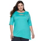 Plus Size French Laundry Grommet Keyhole Top, Women's, Size: 2xl, Brt Blue